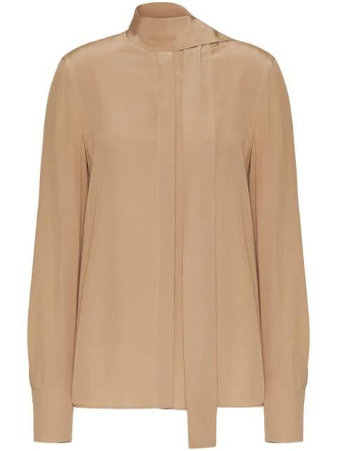 scarf-detail silk blouse by VALENTINO