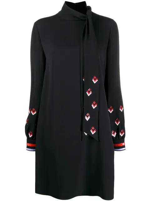 sequin-detail long-sleeve dress by VALENTINO