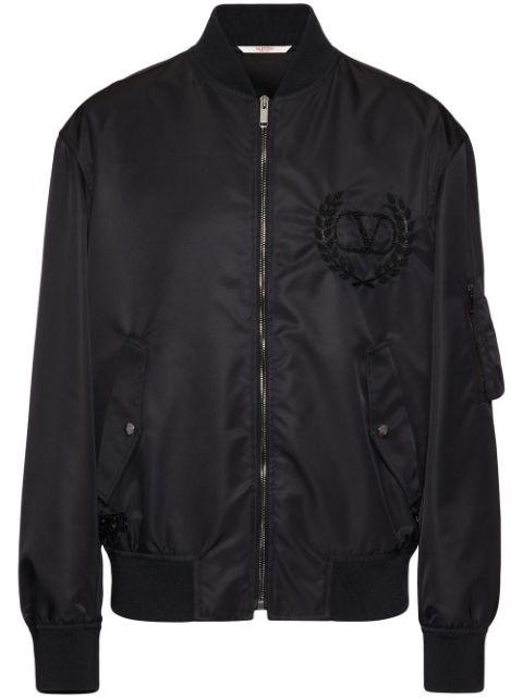 sequin-embellished zip-up bomber jacket by VALENTINO