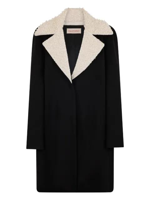 shearling-collar coat by VALENTINO