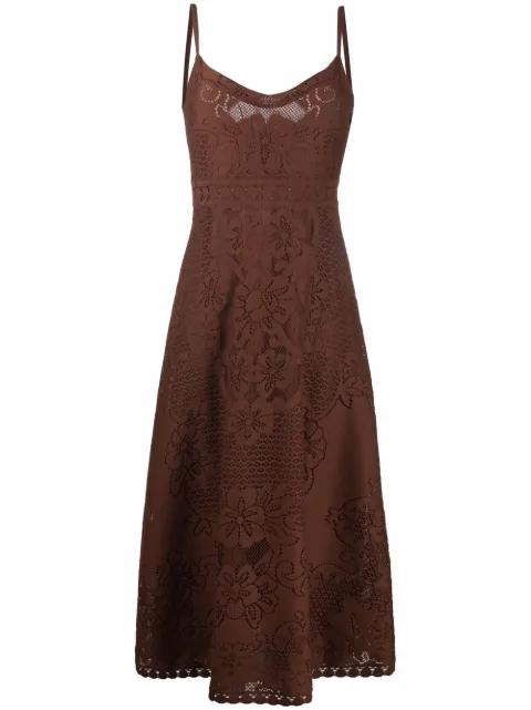 sleeveless floral midi dress by VALENTINO