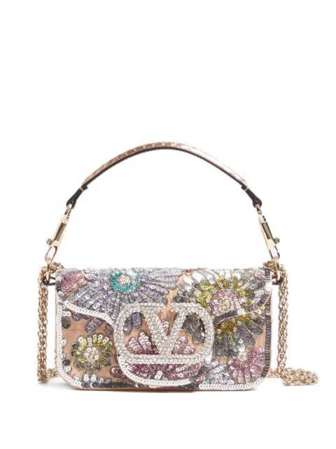 small Locò floral-embroidered tote bag by VALENTINO