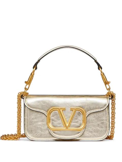 small Locò metallic calfskin shoulder bag by VALENTINO
