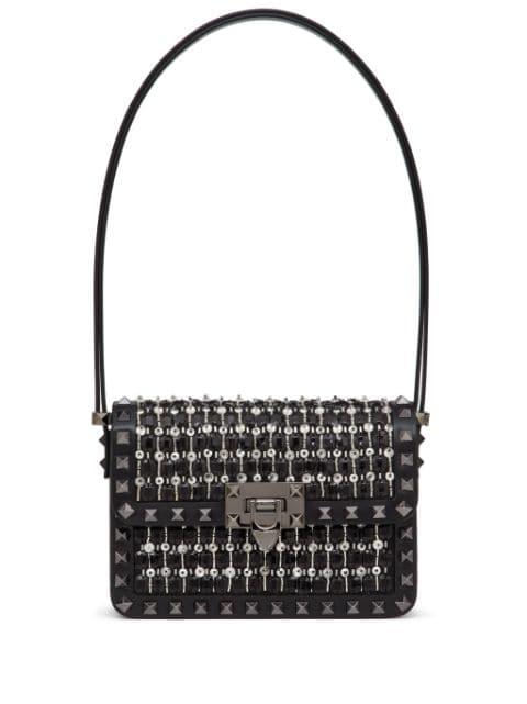 small Rockstud23 embroidered shoulder bag by VALENTINO