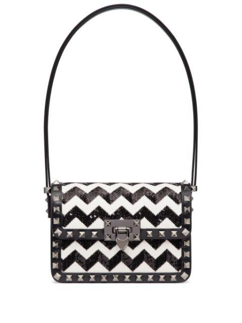 small Rockstud23 embroidered shoulder bag by VALENTINO