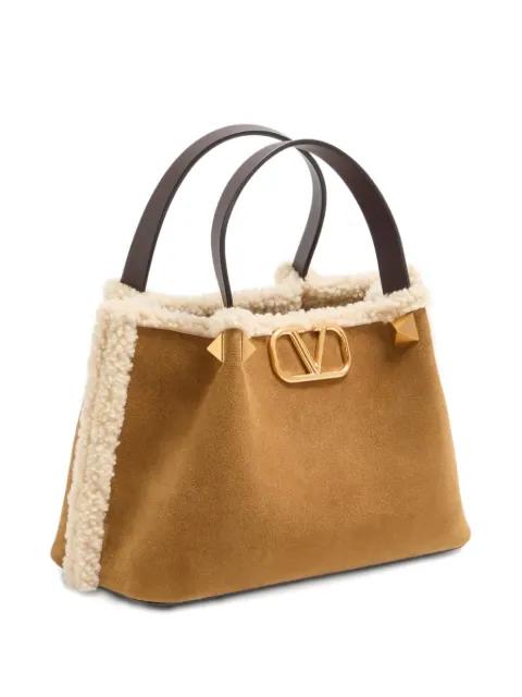 small VLogo Signature suede tote bag by VALENTINO