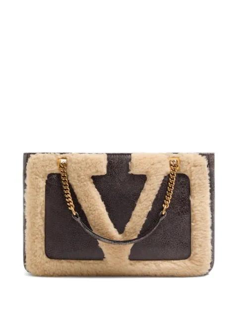 small Viva Superstar shearling tote bag by VALENTINO