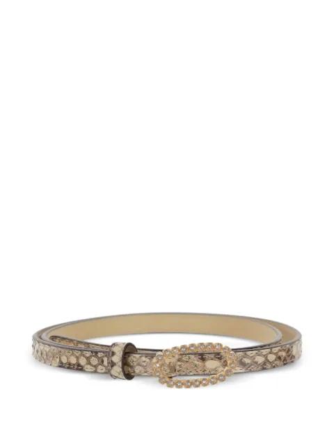 snakeskin-effect crystal-embellished belt by VALENTINO