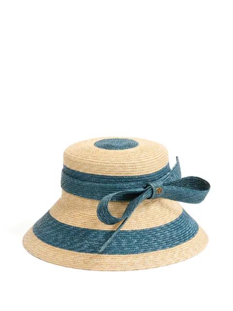 straw bow signature bucket hat by VALENTINO