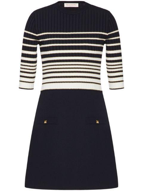 striped lurex minidress by VALENTINO