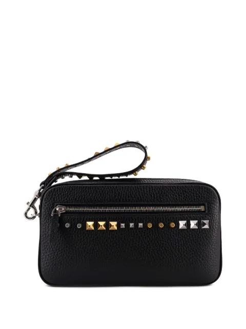 studded zip-closure clutch bag by VALENTINO