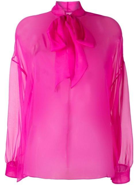tie-fastening sheer blouse by VALENTINO