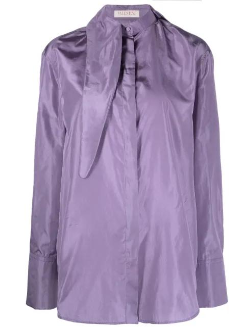 tied-neck silk shirt by VALENTINO