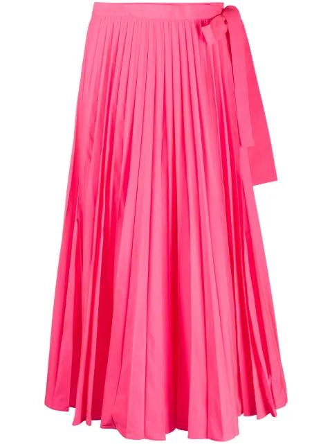 tied-waist pleated skirt by VALENTINO
