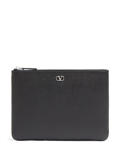vlogo leather clutch bag by VALENTINO