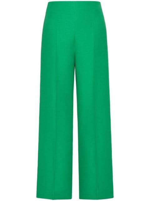 wide-leg wool-silk trousers by VALENTINO