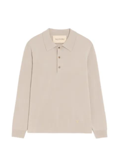 wool polo shirt with VLogo by VALENTINO