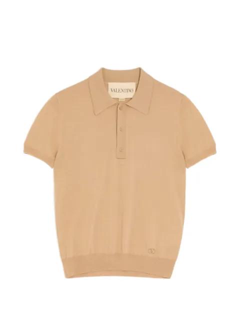 wool polo shirt with VLogo embroidery by VALENTINO