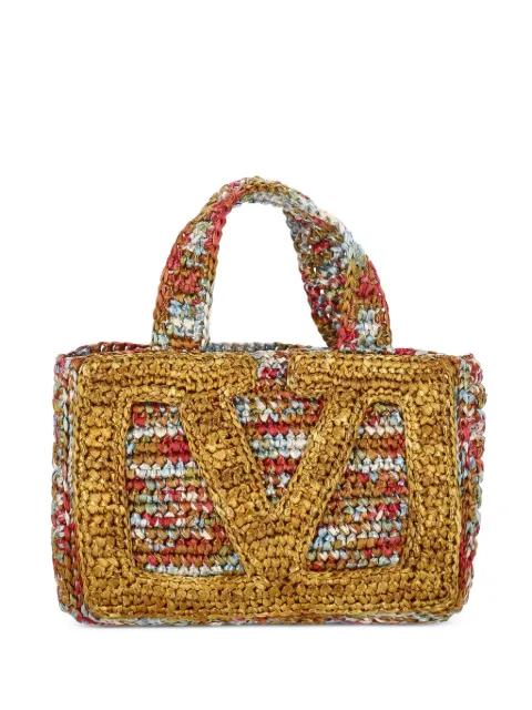 woven top-handle tote bag by VALENTINO