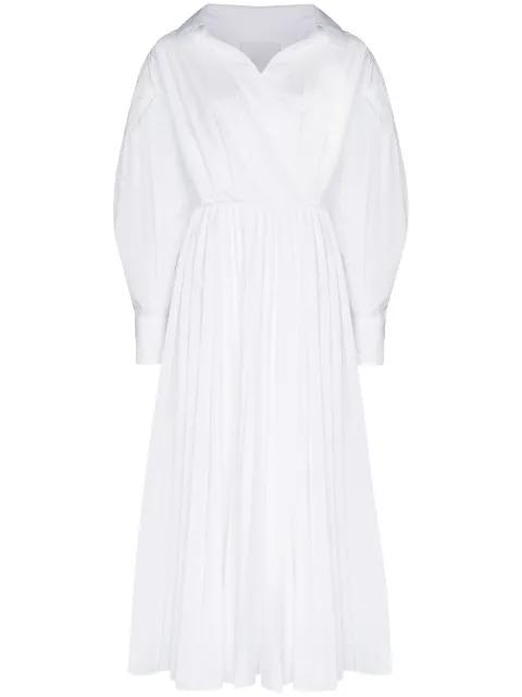 wrap pleated shirt dress by VALENTINO