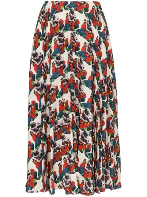 x Undercover Lovers print pleated skirt by VALENTINO
