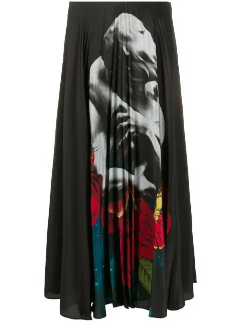 x Undercover print pleated skirt by VALENTINO