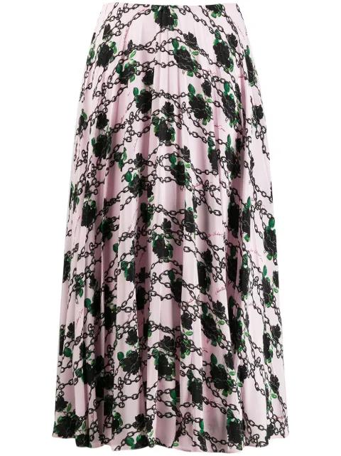 x Undercover silk pleated skirt by VALENTINO