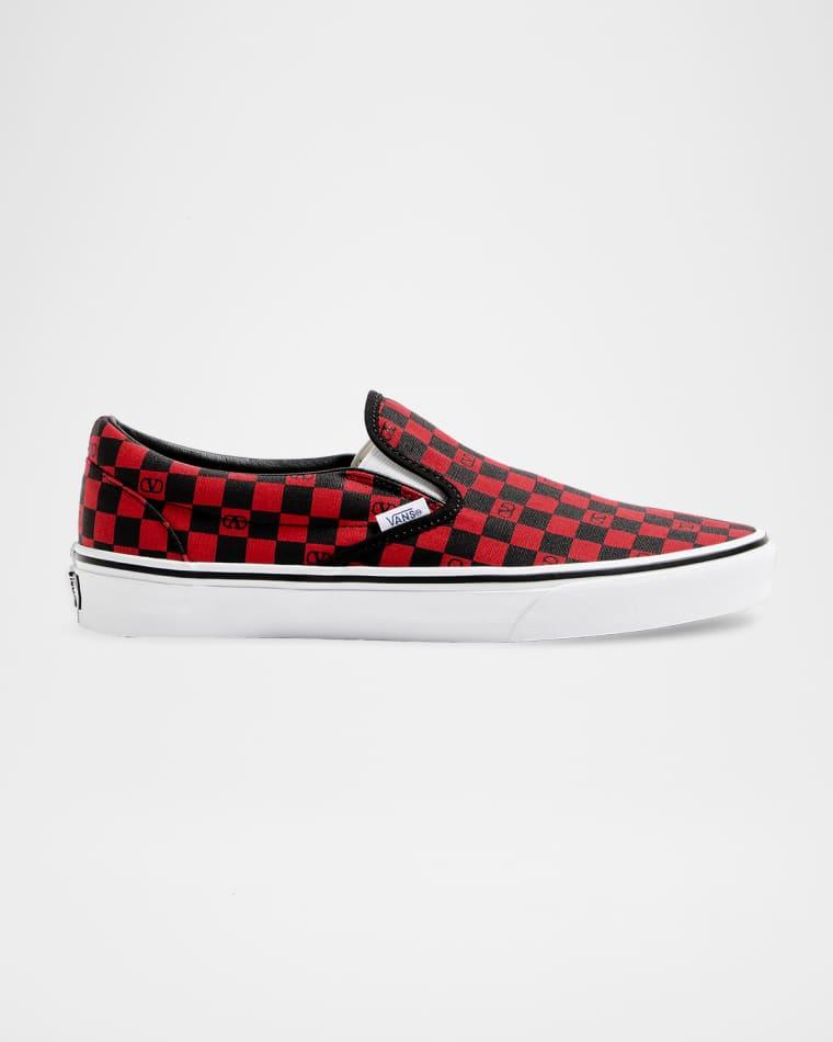 x Vans Men's VLogo Checkerboard Classic Slip-On Sneakers by VALENTINO