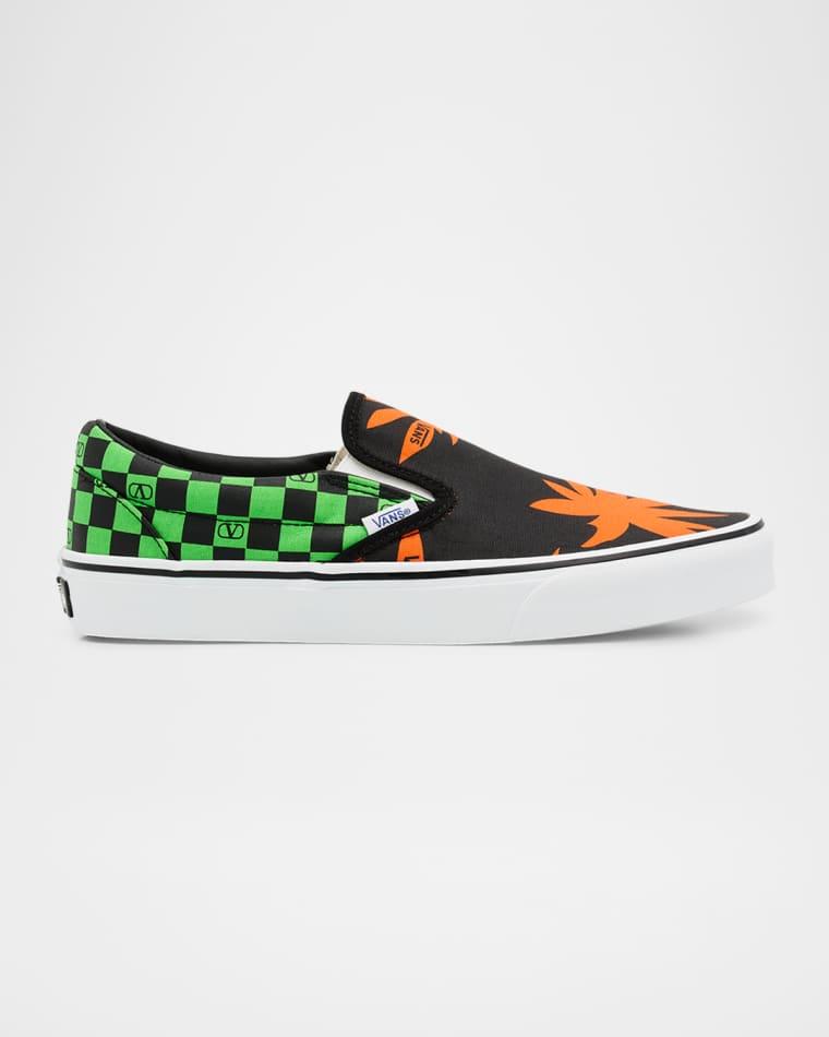 x Vans Men's VLogo Checkerboard Textile Slip-On Sneakers by VALENTINO