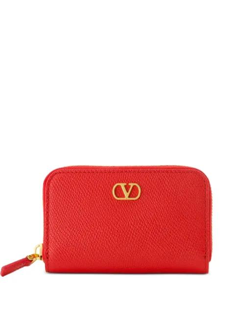 zipped grained leather wallet by VALENTINO