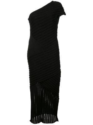 ribbed one shoulder dress by VALERY KOVALSKA