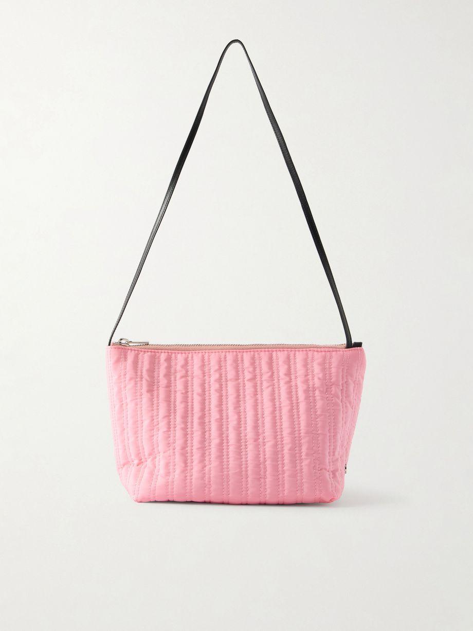 Corset leather-trimmed quilted shell shoulder bag by VALESQUE