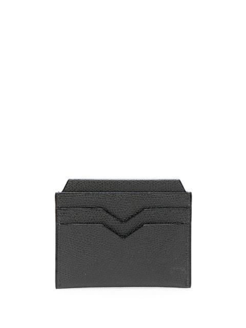 V-shape detail leather cardholder by VALEXTRA