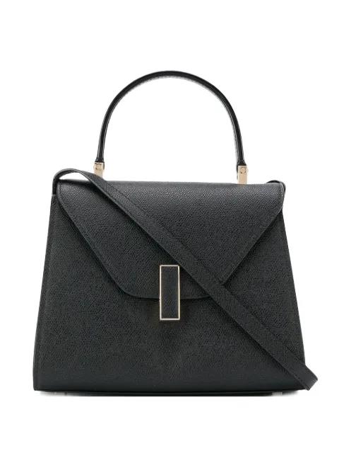 small leather-coated clasp tote bag by VALEXTRA