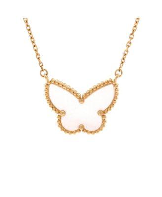 Lucky Alhambra Butterfly Pendant Necklace 18K Gold with Mother of Pearl by  VAN CLEEF&ARPELS