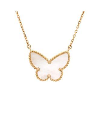 Lucky Alhambra Butterfly Pendant Necklace 18K Gold with Mother of Pearl by  VAN CLEEF&ARPELS