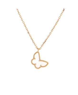 Sweet Alhambra Butterfly Pendant Necklace 18K Gold and Mother of Pearl by  VAN CLEEF&ARPELS