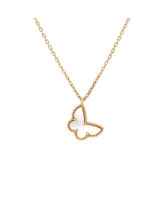 Sweet Alhambra Butterfly Pendant Necklace 18K Gold and Mother of Pearl by  VAN CLEEF&ARPELS