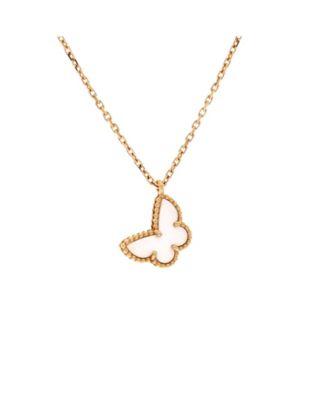 Sweet Alhambra Butterfly Pendant Necklace 18K Gold and Mother of Pearl by  VAN CLEEF&ARPELS