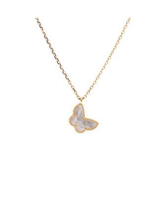 Sweet Alhambra Butterfly Pendant Necklace 18K Gold and Mother of Pearl by  VAN CLEEF&ARPELS