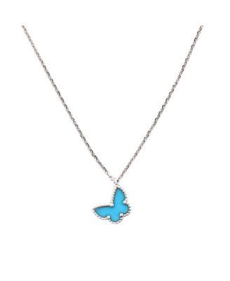 Sweet Alhambra Butterfly Pendant Necklace 18K White Gold with Turquoise by VAN CLEEF&ARPELS Sweet Alhambra Butterfly Pendant Necklace 18K White Gold with Turquoise by VAN CLEEF&ARPELS