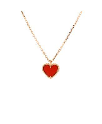 Sweet Alhambra Heart Pendant Necklace 18K Rose Gold and Carnelian by  VAN CLEEF&ARPELS