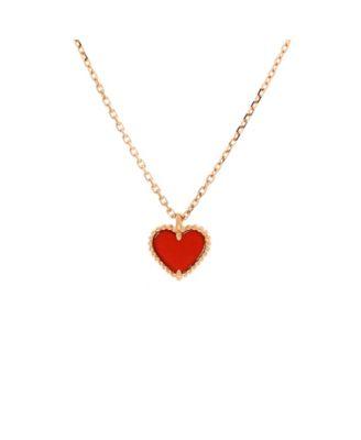 Sweet Alhambra Heart Pendant Necklace 18K Rose Gold and Carnelian by  VAN CLEEF&ARPELS