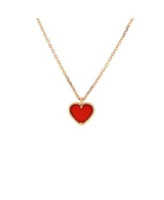 Sweet Alhambra Heart Pendant Necklace 18K Rose Gold and Carnelian by  VAN CLEEF&ARPELS