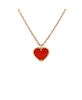 Sweet Alhambra Heart Pendant Necklace 18K Rose Gold and Carnelian by  VAN CLEEF&ARPELS