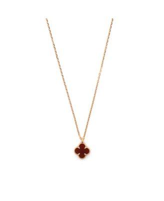 Sweet Alhambra Pendant Necklace 18K Rose Gold and Carnelian by  VAN CLEEF&ARPELS