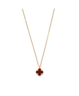 Sweet Alhambra Pendant Necklace 18K Rose Gold and Carnelian by  VAN CLEEF&ARPELS