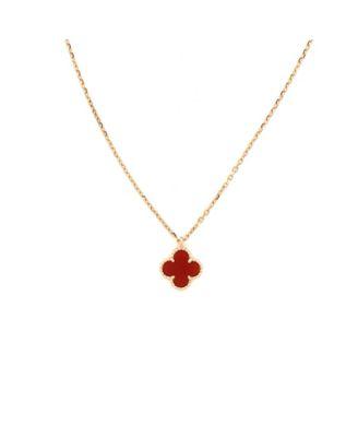 Sweet Alhambra Pendant Necklace 18K Rose Gold and Carnelian by  VAN CLEEF&ARPELS