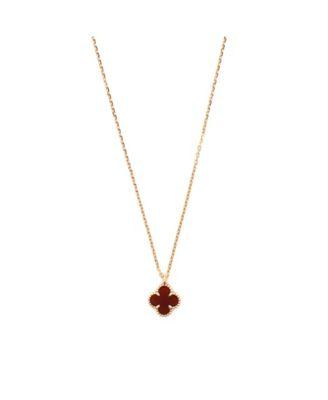 Sweet Alhambra Pendant Necklace 18K Rose Gold and Carnelian by  VAN CLEEF&ARPELS