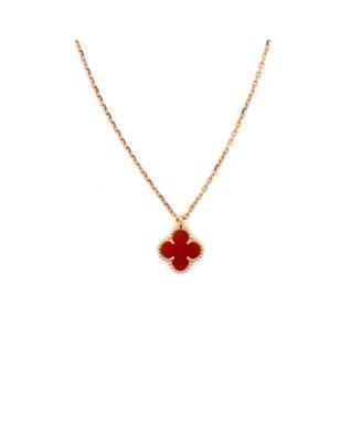 Sweet Alhambra Pendant Necklace 18K Rose Gold and Carnelian by  VAN CLEEF&ARPELS